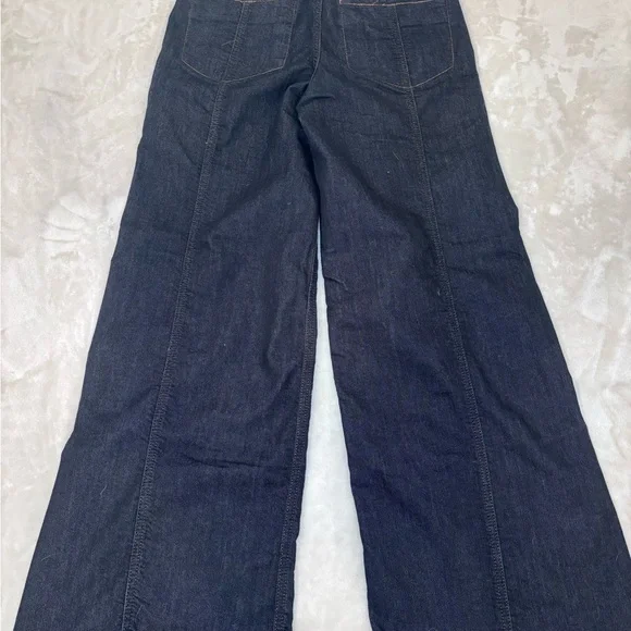Anthropologie Maeve Dark Blue Wide-Leg Jeans - Picture 7 of 9